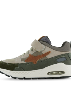 Shoesme beige met groene sneaker Jongens | Microfiber nubuck/Su&egrave;de | Maat 31