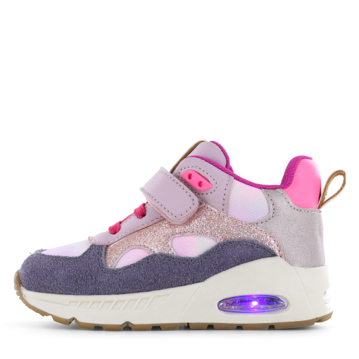 Shoesme roze sneaker met lichtjes Meisjes | Microfiber leer/Su&egrave;de | Maat 28
