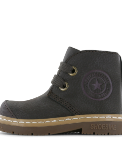 Shoesme donkerbruin veterbootje Jongens | Microfiber nubuck | Maat 21