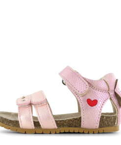 Shoesme metallic roze sandaal met hartje Meisjes | Metallic/Microfiber leer | Maat 20