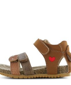 Shoesme bruine sandaal met hartje Meisjes | Microleer | Maat 24
