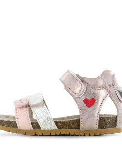 Shoesme metallic roze sandaal met hartje Meisjes | Metallic/Microfiber leer | Maat 21
