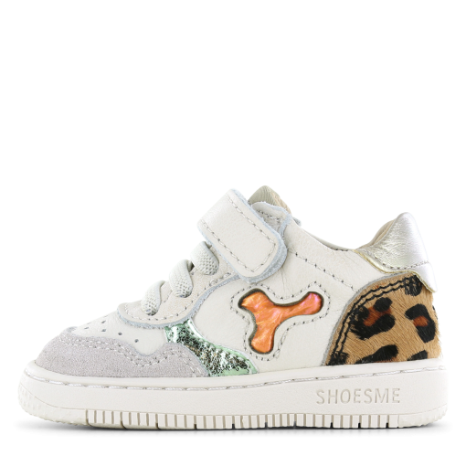 Shoesme beige-panterprint sneakertje Meisjes | Leer | Maat 20