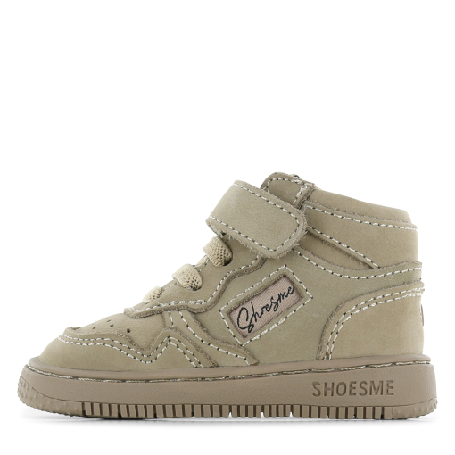 Shoesme taupe basket sneakertje Uni | Nubuck | Maat 28