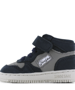 Shoesme blauw-grijs basket sneakertje Jongens | Leer/Nubuck | Maat 18