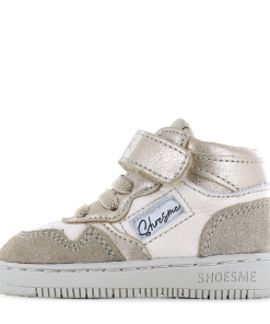 Shoesme beige-goud basket sneakertje Meisjes | Leer/Microfiber leer/Su&egrave;de | Maat 20