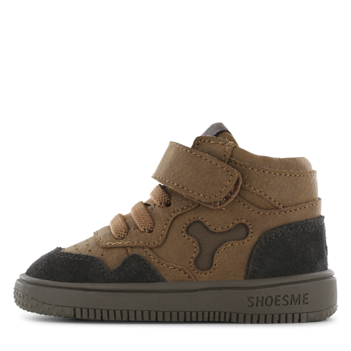 Shoesme cognac bruin basket sneakertje Jongens | Microleer/Su&egrave;de | Maat 19