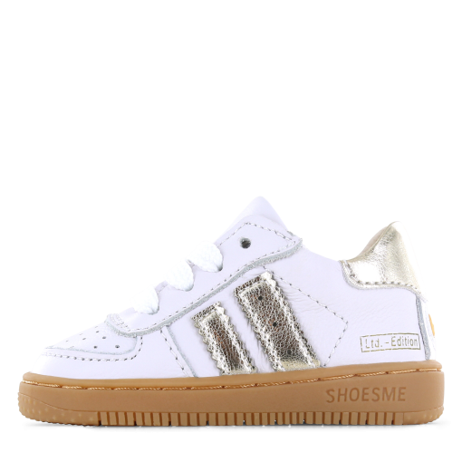 Shoesme wit-gouden sneakertje Meisjes | Leer | Maat 19