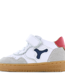 Shoesme witte sneaker met rood detail Jongens | Leer/Su&egrave;de | Maat 18