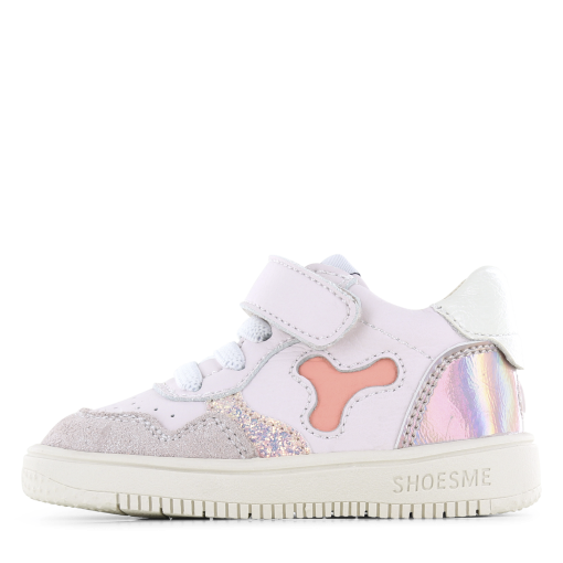 Shoesme shiny roze sneaker Meisjes | Leer/Metallic/Su&egrave;de | Maat 20