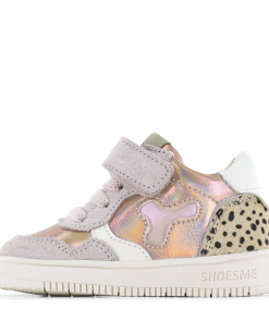 Shoesme roze sneaker met luipaardprint Meisjes | Leer/Metallic/Su&egrave;de | Maat 18