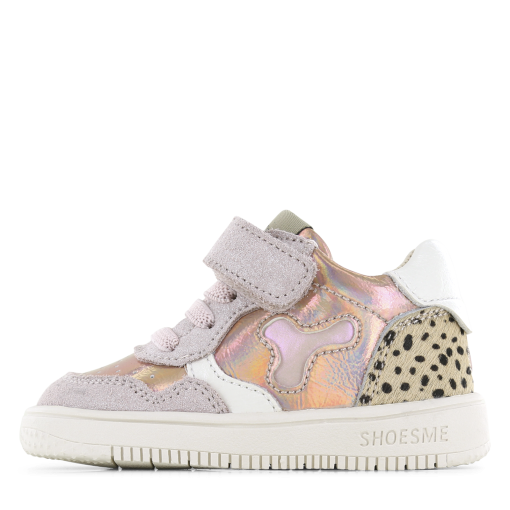 Shoesme roze sneaker met luipaardprint Meisjes | Leer/Metallic/Su&egrave;de | Maat 20