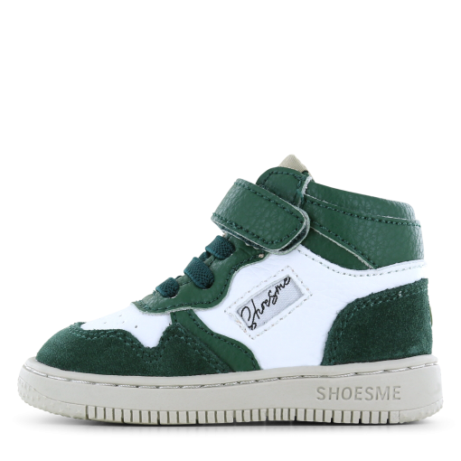 Shoesme wit-groen sneakertje Uni | Microfiber leer/Su&egrave;de | Maat 19