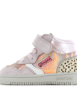 Shoesme roze sneakertje met panterprint Meisjes | Metallic/Ponyhair/Su&egrave;de | Maat 19