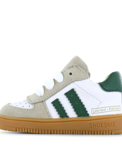 Shoesme wit-groen sneakertje Jongens | Leer/Su&egrave;de | Maat 20