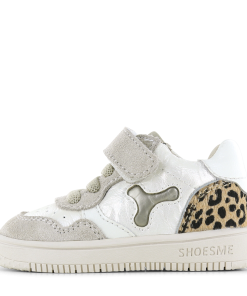 Shoesme beige sneakertje met panterprint Meisjes | Metallic/Microfiber leer/Ponyhair | Maat 21