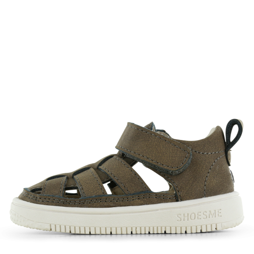 Shoesme donker taupe sandaaltje Jongens | Microfiber leer | Maat 19