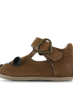 Shoesme cognac BABY-PROOF&reg; T-band schoentje met muis Meisjes | Leer/Nubuck | Maat 18