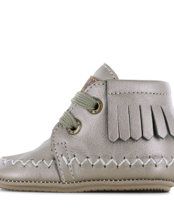 Shoesme champagne BABY-PROOF&reg; schoentje met franjes Meisjes | Leer/Metallic | Maat 21