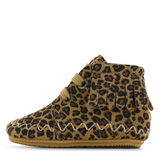 Shoesme panterprint BABY-PROOF&reg; schoentje met franjes Meisjes | Su&egrave;de | Maat 19