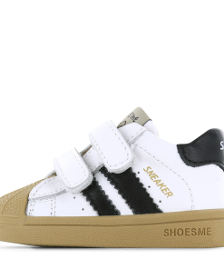 Shoesme wit-zwart sneakertje met stootneus Uni | Microfiber leer | Maat 21