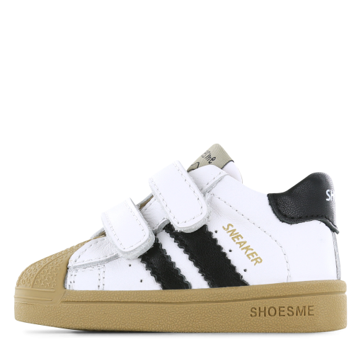 Shoesme wit-zwart sneakertje met stootneus Uni | Microfiber leer | Maat 20