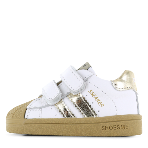 Shoesme wit-gouden sneakertje met stootneus Meisjes | Microfiber leer | Maat 20