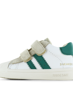 Shoesme wit-groen sneakertje Jongens | Microfiber leer/Su&egrave;de | Maat 20