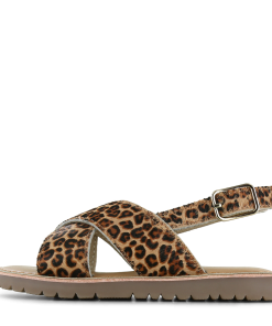 Shoesme panterprint cross-over sandaal Meisjes | Leer/Ponyhair | Maat 31
