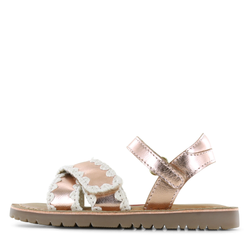 Shoesme metallic ros&eacute; sandaal met details Meisjes | Leer/Metallic | Maat 26