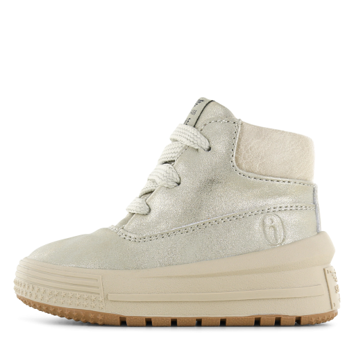 Shoesme beige-metallic chunky veterboot Meisjes | Microleer | Maat 21