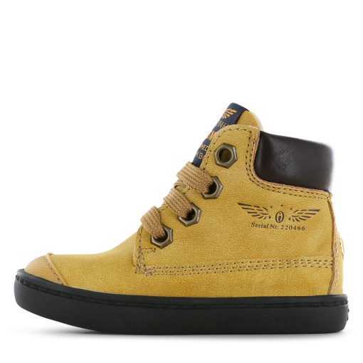 Shoesme okergeel veterbootje Jongens | Microfiber nubuck | Maat 20