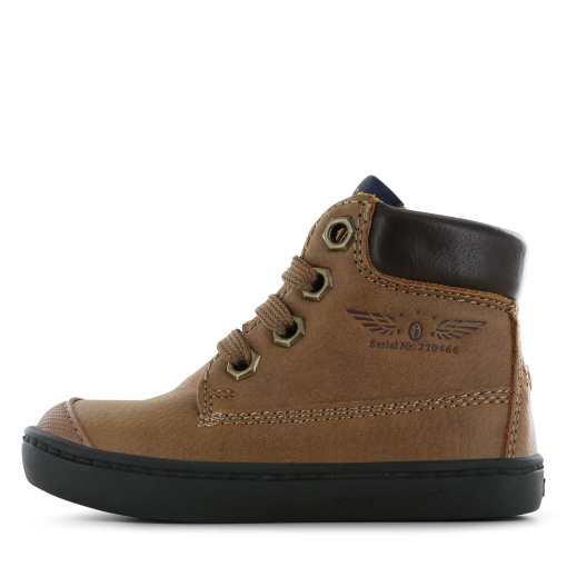 Shoesme bruin veterbootje Jongens | Microfiber nubuck | Maat 20