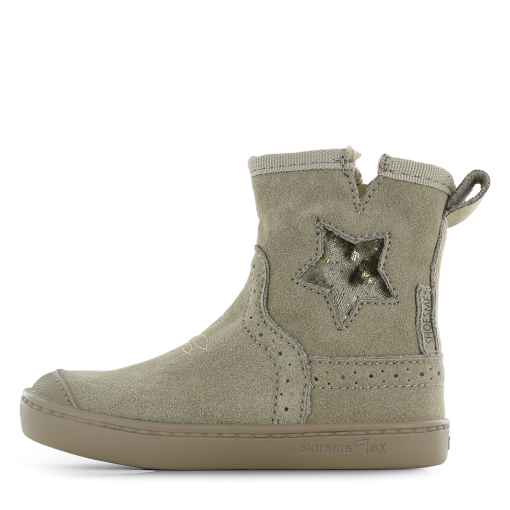 Shoesme taupe laarsje met ster Meisjes | Su&egrave;de/Teddy | Maat 24
