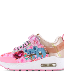 Go Bananas klittenband sneaker - Koala Meisjes | Canvas/Metallic/Microleer | Maat 31