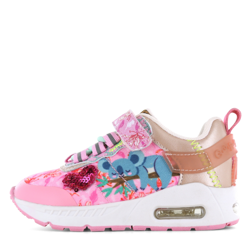 Go Bananas klittenband sneaker - Koala Meisjes | Canvas/Metallic/Microleer | Maat 28