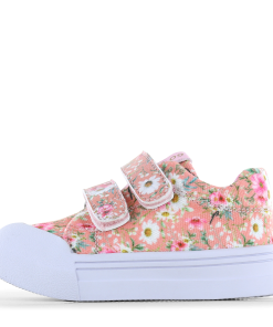 Go Banana&lsquo;s sneaker klittenband - Peach Flowers Meisjes | Canvas | Maat 23