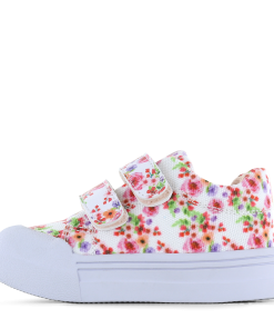 Go Banana&lsquo;s sneaker klittenband - White Flowers Meisjes | Canvas | Maat 21