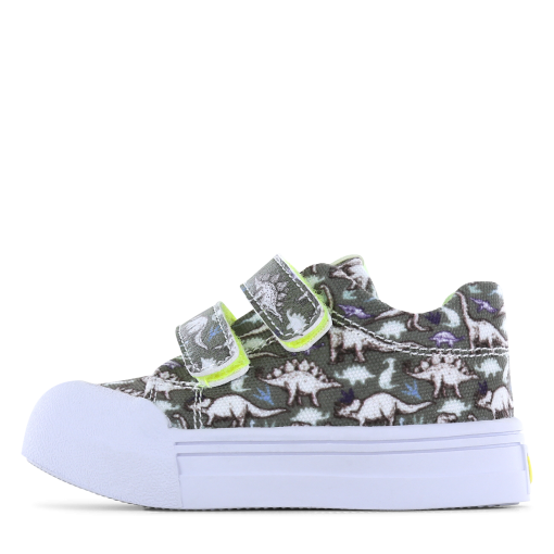 Go Banana&lsquo;s sneaker klittenband - Green Dino Jongens | Canvas | Maat 28