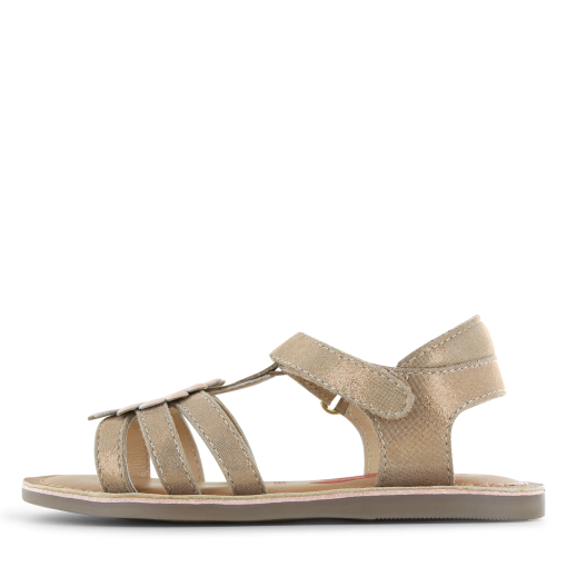 Shoesme ros&eacute; sandaal met bloem Meisjes | Leer/Metallic | Maat 33