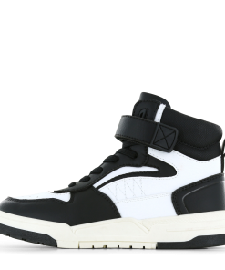 Shoesme zwart-witte basket sneaker Jongens | Microleer | Maat 31