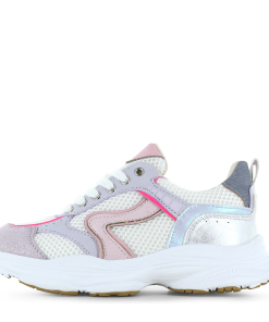 Shoesme wit-roze sneaker Meisjes | Metallic/Microleer | Maat 31