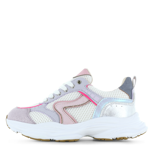 Shoesme wit-roze sneaker Meisjes | Metallic/Microleer | Maat 29
