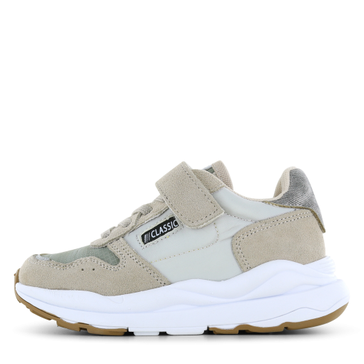 Shoesme groen-beige sneaker Jongens | Microleer | Maat 27