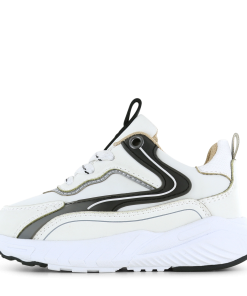 Shoesme sportief zwart-wit sneakertje Jongens | Microleer | Maat 20