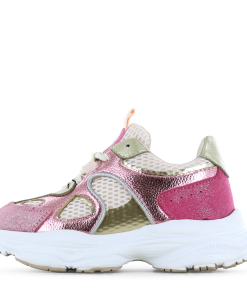 Shoesme metallic roze sneaker Meisjes | Mesh/Metallic/Microfiber leer/Su&egrave;de | Maat 26