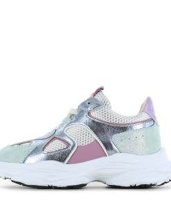 Shoesme metallic multicolor sneaker Meisjes | Mesh/Metallic/Microfiber leer/Su&egrave;de | Maat 26