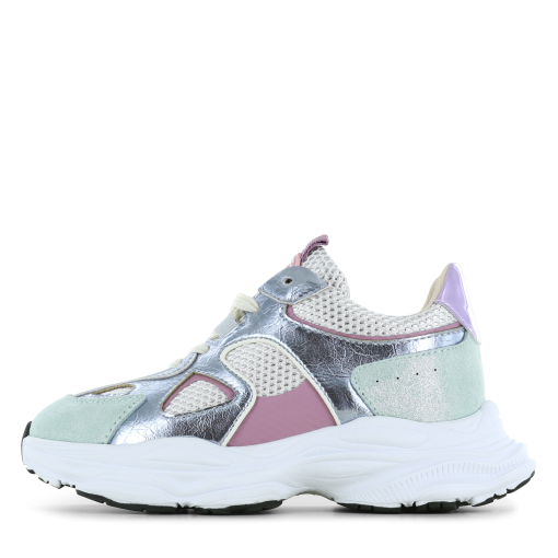 Shoesme metallic multicolor sneaker Meisjes | Mesh/Metallic/Microfiber leer/Su&egrave;de | Maat 26