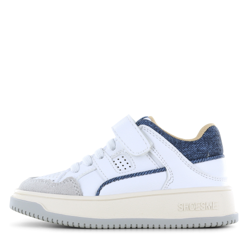 Shoesme witte sneaker met spijkerstof look Jongens | Leer/Microleer | Maat 34