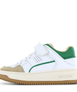 Shoesme witte sneaker met groene details Jongens | Leer/Microleer | Maat 31